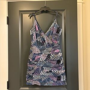 Chic Multicolor Patterned Mini Dress